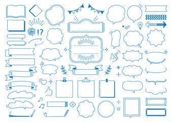 Fototapeta premium ポップでかわいい線の吹き出しセット