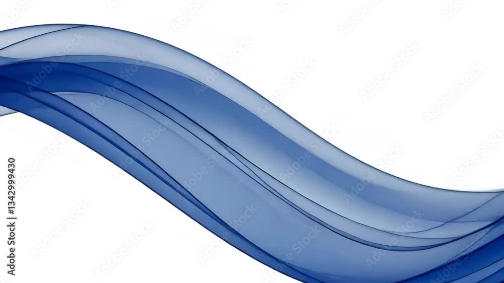 Poster abstract blue waves flowing across a white background creating a dynamic and smooth visual effect