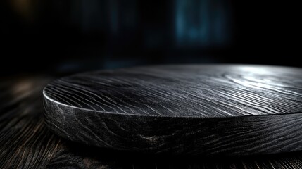 Obraz premium Dark wood round surface