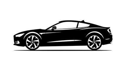 Sports car silhouette on white background
