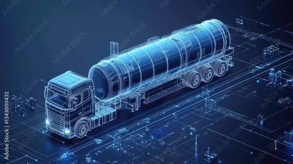 Poster a futuristic digital logistics system monitoring temperature-sensitive cargo in real-time using smar