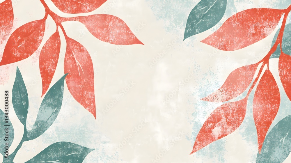 Aufkleber colorful abstract leaves pattern design with soft background texture