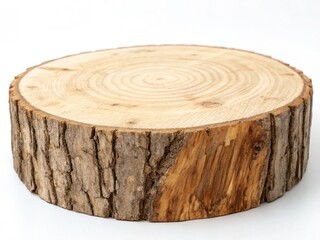 Wooden cross section isolated on white. Generative AI