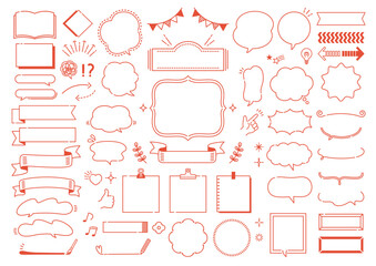 Fototapeta premium ポップでかわいい線の吹き出しセット