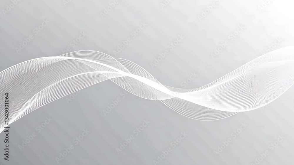 Aufkleber abstract background with flowing white lines on a soft gray gradient surface illustration art design