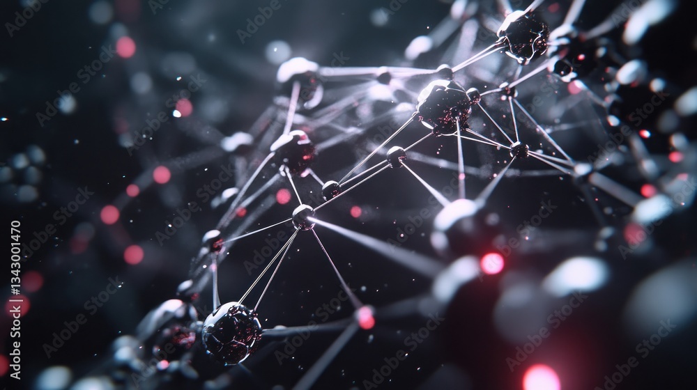 Poster abstract network: interconnected nodes in a dark space