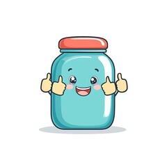 Happy Jar Mascot Thumbs Up.