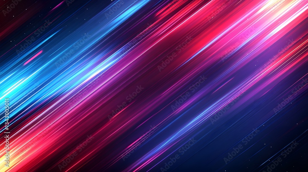 Poster diagonal lines of bright colors create an abstract visual display
