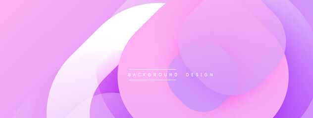 Circular abstract design with overlapping translucent circles and round shapes, blending gradients and smooth curves, creating depth, contrast, and a dynamic visual effect