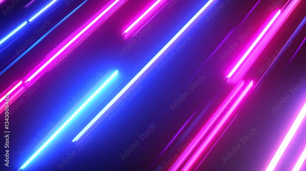 Poster diagonal bright light streams over a dark gradient background surface