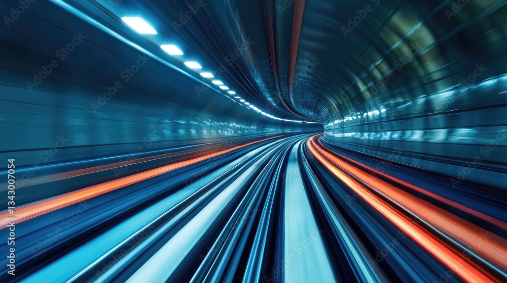 Poster a high-speed hyperloop-style airport transit system seamlessly connecting passengers to smart air tr