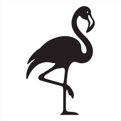 Fototapeta premium Flamingo in silhouette stock illustration