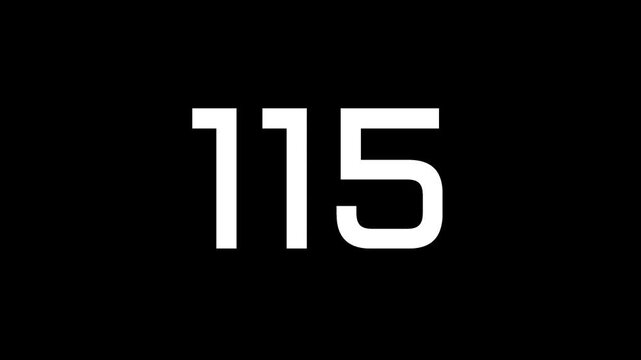 120 seconds digital countdown timer on a black background suitable for presentations, video editing, graphic elements and other media production