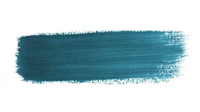 Blue and Green Textured Brush Stroke on White Background