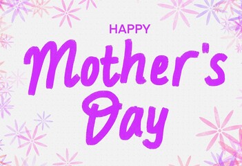 Happy Mother's Day greeting card with floral watercolor frame.