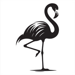 Fototapeta premium Flamingo in silhouette stock illustration