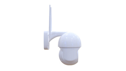 Modern security wifi CCTV camera with infrared night vision, isolated on a white transparent,...