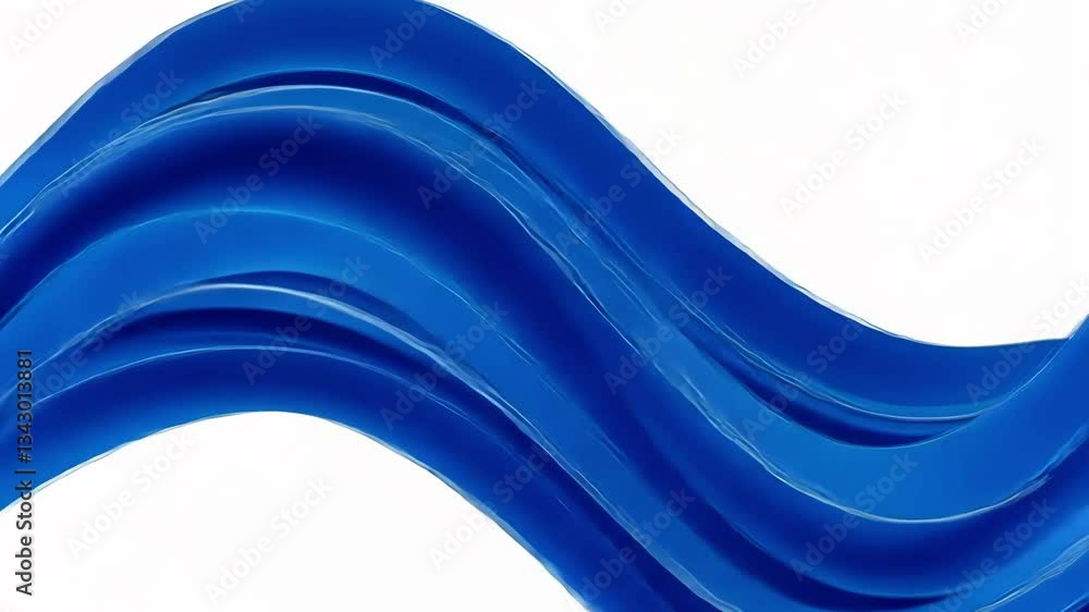 Poster abstract blue flowing shapes on a white background creating a dynamic and modern visual effect