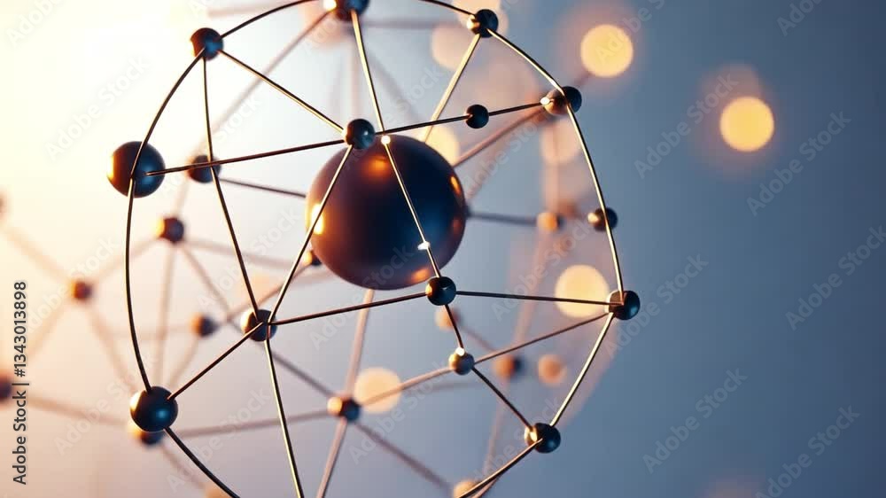 Poster interconnected spheres of progress: a visually captivating image of a complex network of interconnec