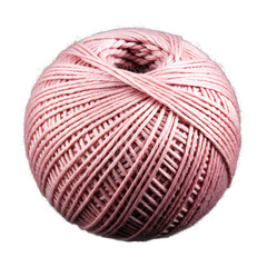 Fototapeta premium Pink Yarn Ball Isolated on Transparent Background 