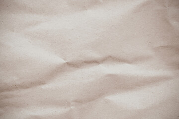 Old paper vintage texture surface for background. Recycle pale brown paper crumpled texture, Cream color recycled kraft paper texture blank with copy space for text.