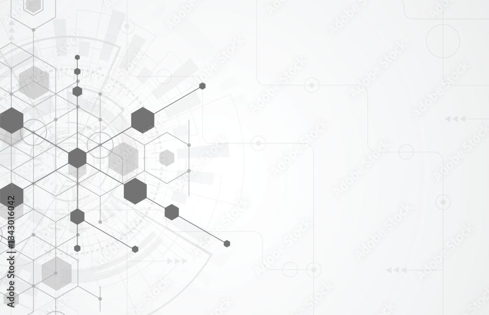 Aufkleber abstract science template. technology lines and dots connection background. wallpaper or banner with