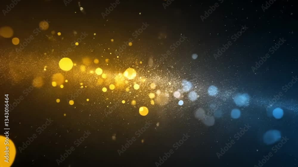 Aufkleber abstract background with bokeh lights in gold and blue creating a magical festive atmosphere