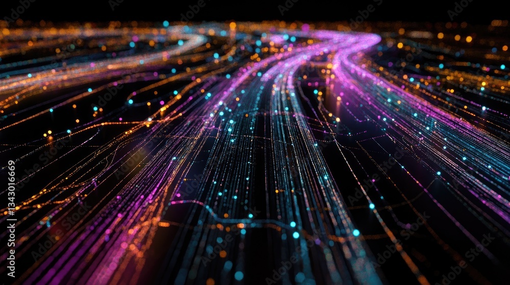 Poster a real-time ai-powered global air transportation map displaying smart flight routes and efficiency m