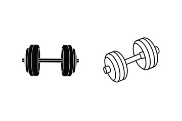 Fototapeta premium Dumbbell Fitness Icons Strength Training, Exercise, Workout, Gym, Weightlifting