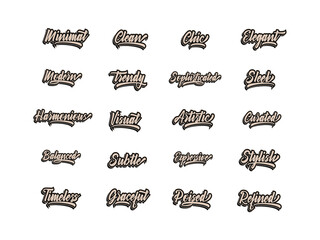 Aesthetic Stylish Typographic Element Set