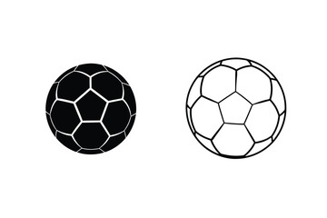 Obraz premium Soccer Balls, Black and White, Sport Icons, Game Symbols, Design Elements