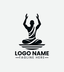 Praying Man Logo Design, Spiritual Man Logo