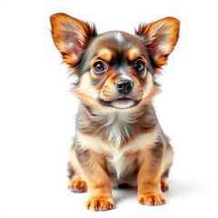 Obraz premium Adorable Puppy with Fluffy Fur and Big Ears – Cute Pet Portrait