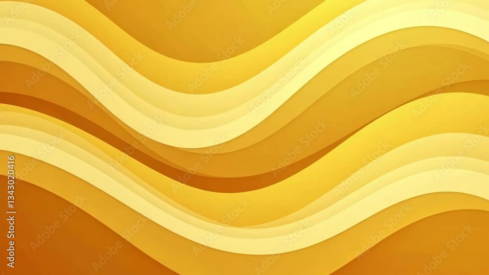 Poster abstract background with wavy yellow and orange layers creating a smooth flowing pattern design