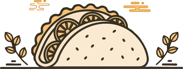 Taco icon design, Taco vector design in isolated background