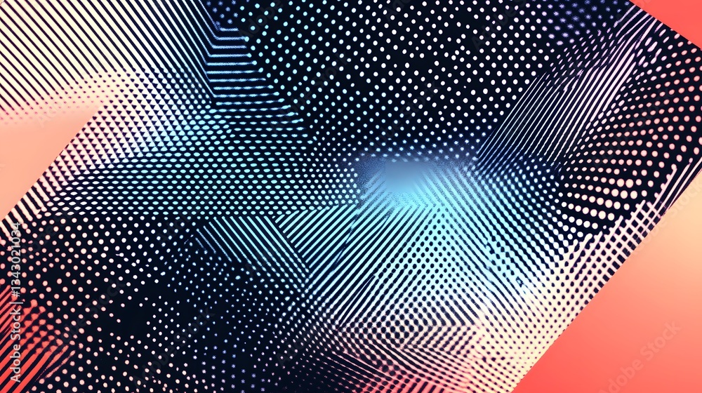 Poster abstract geometric design created with various lines and shapes
