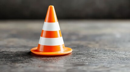 Orange traffic cone on dark surface (1)
