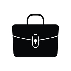 black leather briefcase vector illustration