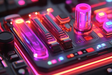 Circuit board lights up in vibrant futuristic design
