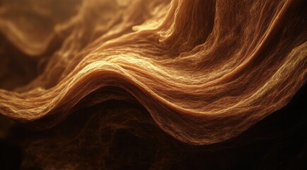 Obraz premium Abstract golden flowing texture with ethereal warmth.
