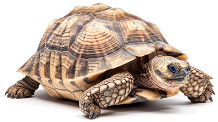 Obraz premium Isolated image of a large turtle on a white background showcasing its unique features