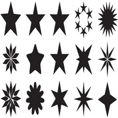 set of stars silhouettes