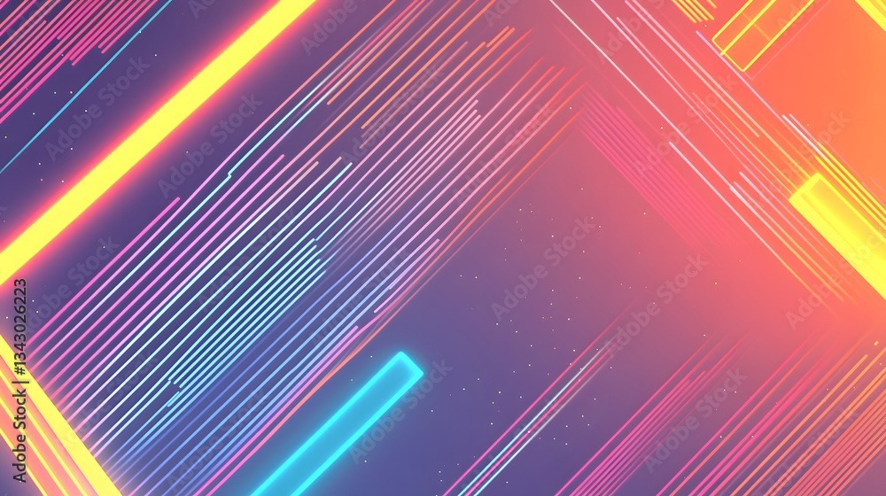 Poster a colorful abstract geometric design with bright linear elements