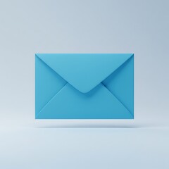 A 3D render of a closed letter - an envelope of blue paper used to send a newsletter or subscription.
