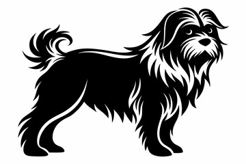 Obraz premium affenpinscher line art silhouette vector illustration