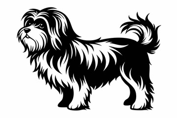 affenpinscher line art silhouette vector illustration