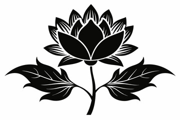 alpena flower line art silhouette vector illustration