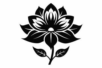 alpena flower line art silhouette vector illustration