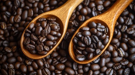 Fototapeta premium Loose coffee beans, roasted coffee beans
