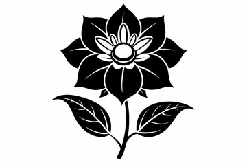 alpena flower line art silhouette vector illustration